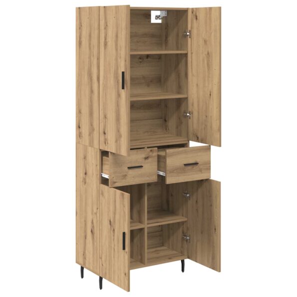 vidaXL Highboard so zásuvkou Remeselný dub 69,5 x 34 x 180 cm – Obrázok 5