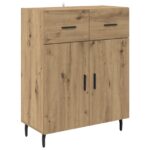 vidaXL Highboard so zásuvkou Remeselný dub 69,5 x 34 x 180 cm – Obrázok 6