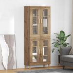 vidaXL Highboard Remeselný dub 69,5 x 34 x 180 cm Kompozitné drevo
