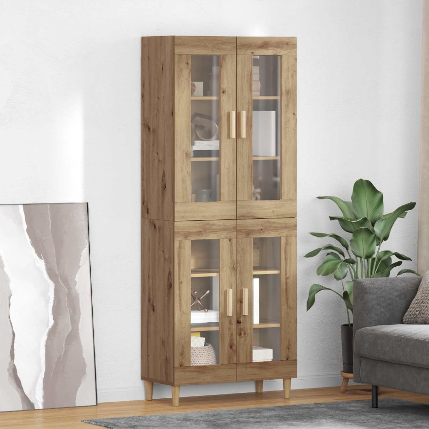 3415980_1.jpg vidaXL Highboard Remeselný dub 69,5 x 34 x 180 cm Kompozitné drevo – Obrázok 1
