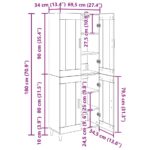 vidaXL Highboard Remeselný dub 69,5 x 34 x 180 cm Kompozitné drevo – Obrázok 13