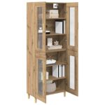 vidaXL Highboard Remeselný dub 69,5 x 34 x 180 cm Kompozitné drevo – Obrázok 3