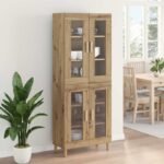 vidaXL Highboard Remeselný dub 69,5 x 34 x 180 cm Kompozitné drevo – Obrázok 4