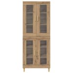 vidaXL Highboard Remeselný dub 69,5 x 34 x 180 cm Kompozitné drevo – Obrázok 8