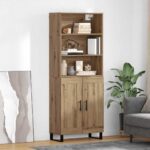 vidaXL Highboard Remeselný dub 69,5 x 34 x 180 cm