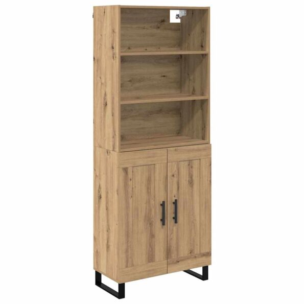 vidaXL Highboard Remeselný dub 69,5 x 34 x 180 cm – Obrázok 2