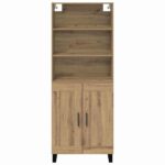 vidaXL Highboard Remeselný dub 69,5 x 34 x 180 cm – Obrázok 8