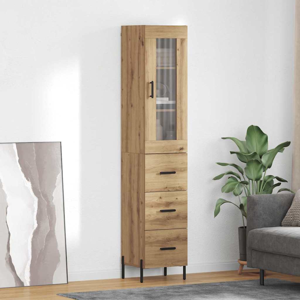 3416017_1.jpg vidaXL Highboard Remeselný dub 34,5 x 34 x 180 cm Kompozitné drevo – Obrázok 1