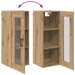 vidaXL Highboard Remeselný dub 34,5 x 34 x 180 cm Kompozitné drevo – Obrázok 13