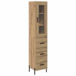 vidaXL Highboard Remeselný dub 34,5 x 34 x 180 cm Kompozitné drevo – Obrázok 2