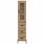 vidaXL Highboard Remeselný dub 34,5 x 34 x 180 cm Kompozitné drevo – Obrázok 8