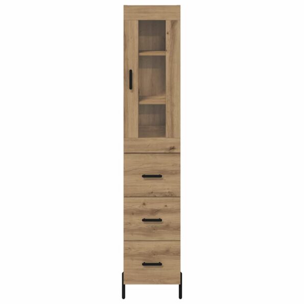 vidaXL Highboard Remeselný dub 34,5 x 34 x 180 cm Kompozitné drevo – Obrázok 8