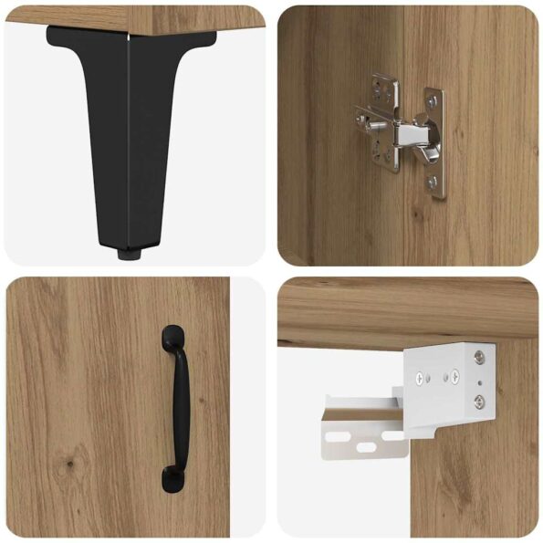 vidaXL Highboard Remeselný dub 69,5 x 34 x 180 cm Kompozitné drevo – Obrázok 11