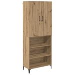 vidaXL Highboard Remeselný dub 69,5 x 34 x 180 cm Kompozitné drevo – Obrázok 2