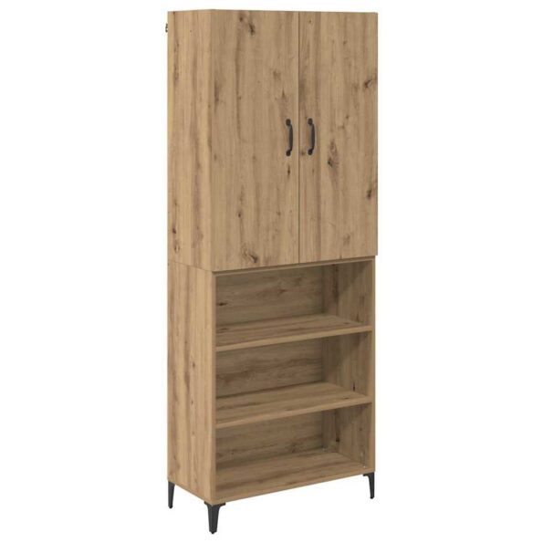 vidaXL Highboard Remeselný dub 69,5 x 34 x 180 cm Kompozitné drevo – Obrázok 2