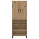 vidaXL Highboard Remeselný dub 69,5 x 34 x 180 cm Kompozitné drevo – Obrázok 8