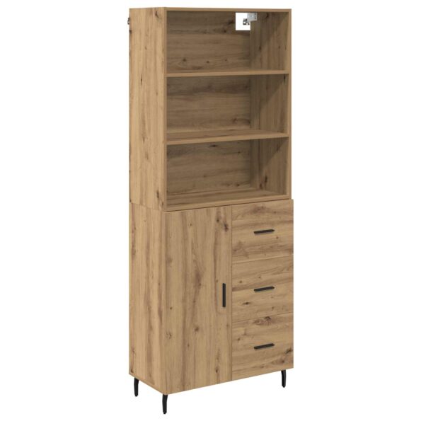 vidaXL Highboard so zásuvkou Remeselný dub 69,5 x 34 x 180 cm – Obrázok 2