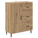 vidaXL Highboard so zásuvkou Remeselný dub 69,5 x 34 x 180 cm – Obrázok 6