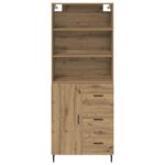 vidaXL Highboard so zásuvkou Remeselný dub 69,5 x 34 x 180 cm – Obrázok 8