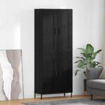 vidaXL Highboard 2 pcs Čierny dub Kompozitné drevo