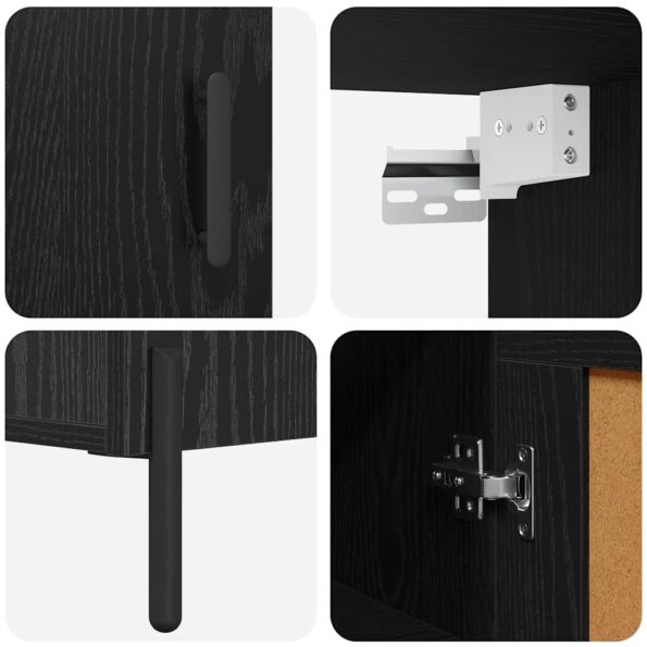 vidaXL Highboard 2 pcs Čierny dub Kompozitné drevo – Obrázok 11