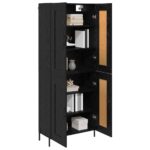 vidaXL Highboard 2 pcs Čierny dub Kompozitné drevo – Obrázok 3