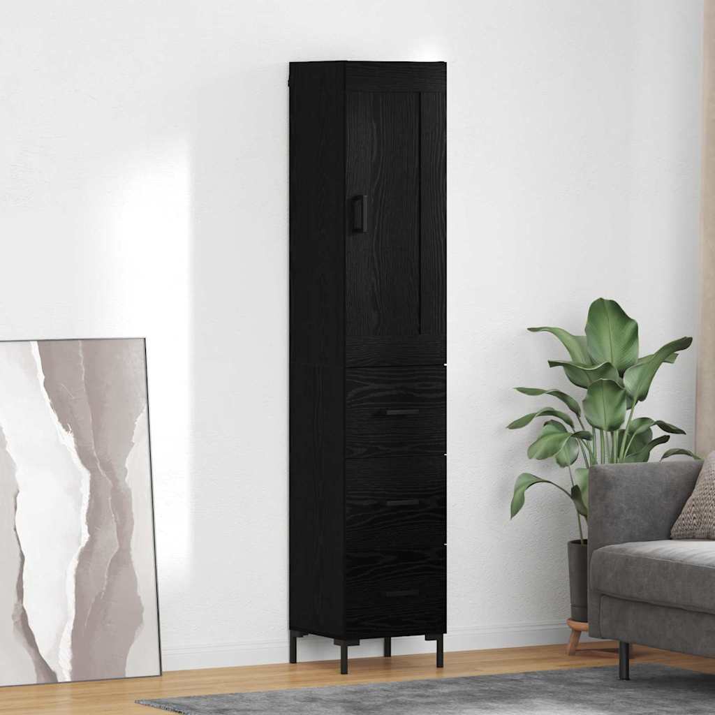 3416061_1.jpg vidaXL Highboard Čierny dub 34,5 x 34 x 180 cm Kompozitné drevo – Obrázok 1