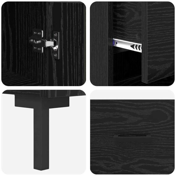 vidaXL Highboard Čierny dub 34,5 x 34 x 180 cm Kompozitné drevo – Obrázok 11