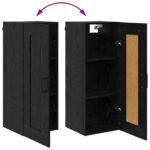 vidaXL Highboard Čierny dub 34,5 x 34 x 180 cm Kompozitné drevo – Obrázok 13