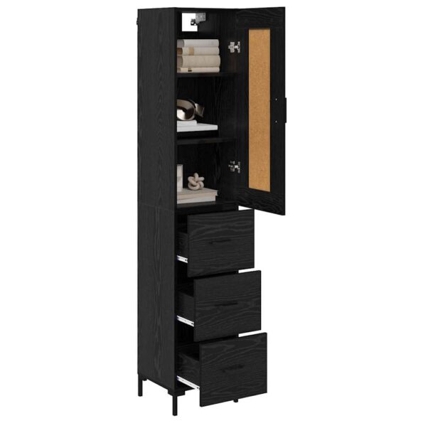 vidaXL Highboard Čierny dub 34,5 x 34 x 180 cm Kompozitné drevo – Obrázok 3