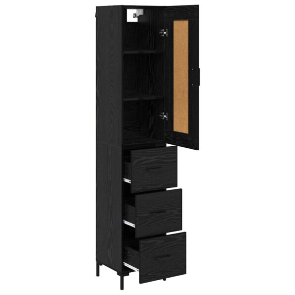 vidaXL Highboard Čierny dub 34,5 x 34 x 180 cm Kompozitné drevo – Obrázok 5