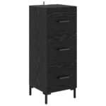 vidaXL Highboard Čierny dub 34,5 x 34 x 180 cm Kompozitné drevo – Obrázok 6