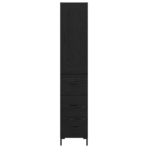 vidaXL Highboard Čierny dub 34,5 x 34 x 180 cm Kompozitné drevo – Obrázok 8