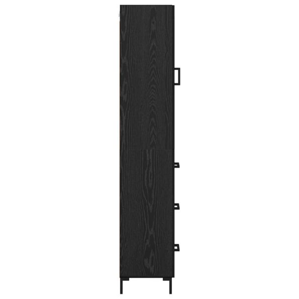 vidaXL Highboard Čierny dub 34,5 x 34 x 180 cm Kompozitné drevo – Obrázok 9