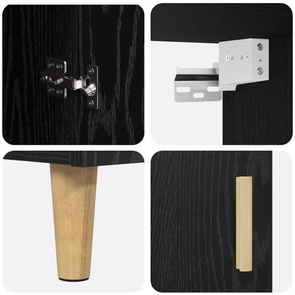 vidaXL Highboard Čierny dub 69,5 x 32,5 x 180 cm Kompozitné drevo – Obrázok 11