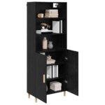 vidaXL Highboard Čierny dub 69,5 x 32,5 x 180 cm Kompozitné drevo – Obrázok 3