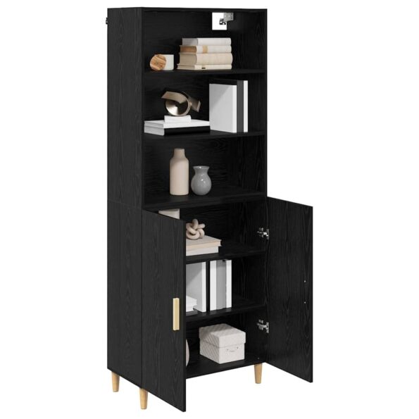 vidaXL Highboard Čierny dub 69,5 x 32,5 x 180 cm Kompozitné drevo – Obrázok 3