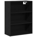 vidaXL Highboard Čierny dub 69,5 x 32,5 x 180 cm Kompozitné drevo – Obrázok 7