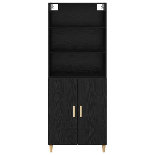 vidaXL Highboard Čierny dub 69,5 x 32,5 x 180 cm Kompozitné drevo – Obrázok 8