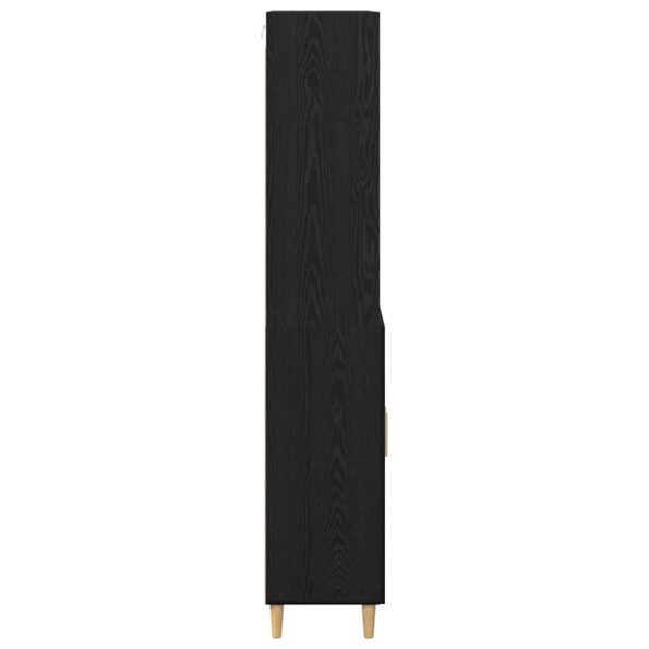vidaXL Highboard Čierny dub 69,5 x 32,5 x 180 cm Kompozitné drevo – Obrázok 9