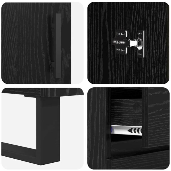 vidaXL Highboard Nástenný 2 pcs Čierny dub Kompozitné drevo – Obrázok 11