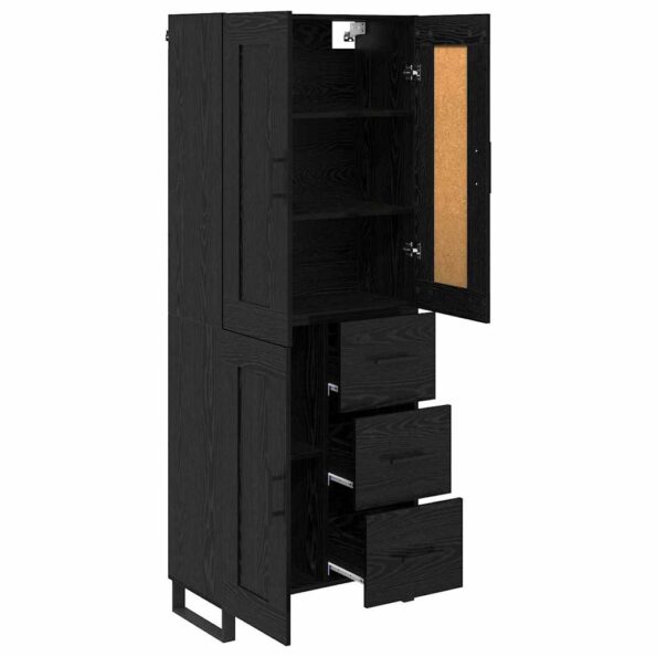 vidaXL Highboard Nástenný 2 pcs Čierny dub Kompozitné drevo – Obrázok 5