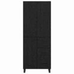 vidaXL Highboard Nástenný 2 pcs Čierny dub Kompozitné drevo – Obrázok 8