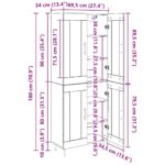 vidaXL Highboard Čierny dub 69,5 x 34 x 180 cm Kompozitné drevo – Obrázok 13