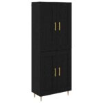 vidaXL Highboard Čierny dub 69,5 x 34 x 180 cm Kompozitné drevo – Obrázok 2