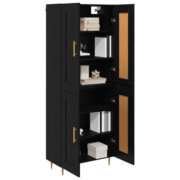 vidaXL Highboard Čierny dub 69,5 x 34 x 180 cm Kompozitné drevo – Obrázok 3