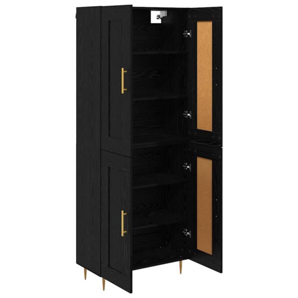 vidaXL Highboard Čierny dub 69,5 x 34 x 180 cm Kompozitné drevo – Obrázok 5
