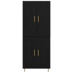 vidaXL Highboard Čierny dub 69,5 x 34 x 180 cm Kompozitné drevo – Obrázok 8