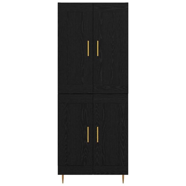 vidaXL Highboard Čierny dub 69,5 x 34 x 180 cm Kompozitné drevo – Obrázok 8