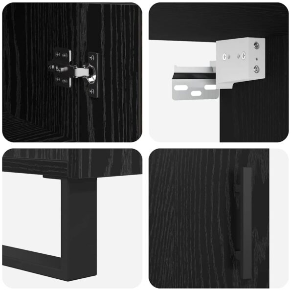 vidaXL Highboard Čierny dub 34,5 x 34 x 180 cm Kompozitné drevo – Obrázok 11